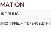 Kupplungsnippel Bestellinformation
