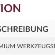 PREMIUM WERKZEUGSET Bestellinformation