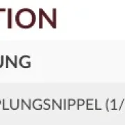 Schnellkupplungsnippel Bestellinformation
